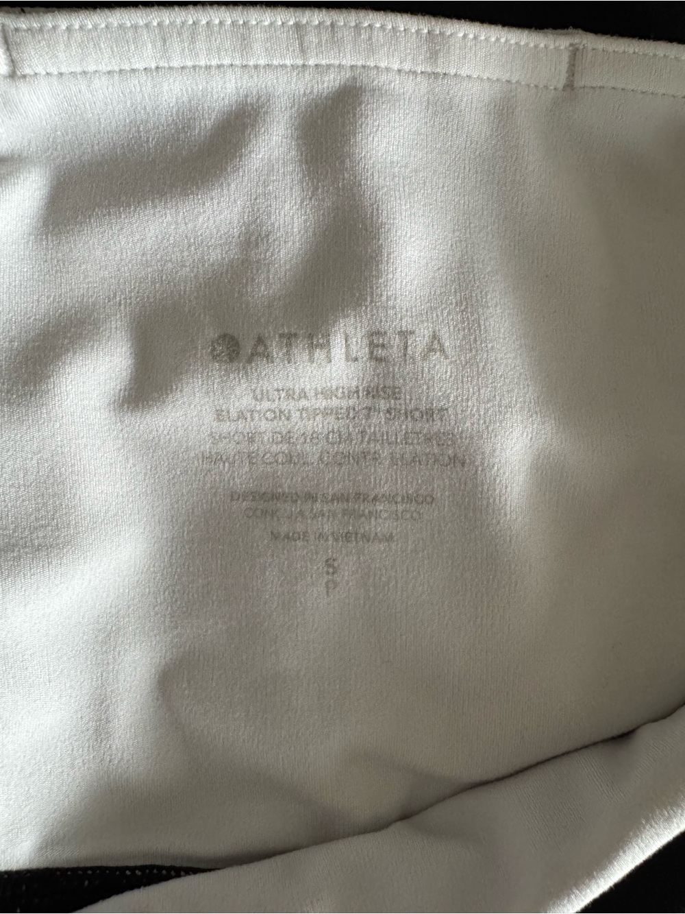 Athleta Black Bike Shorts with White Side Tipping - Picture 4 of 4